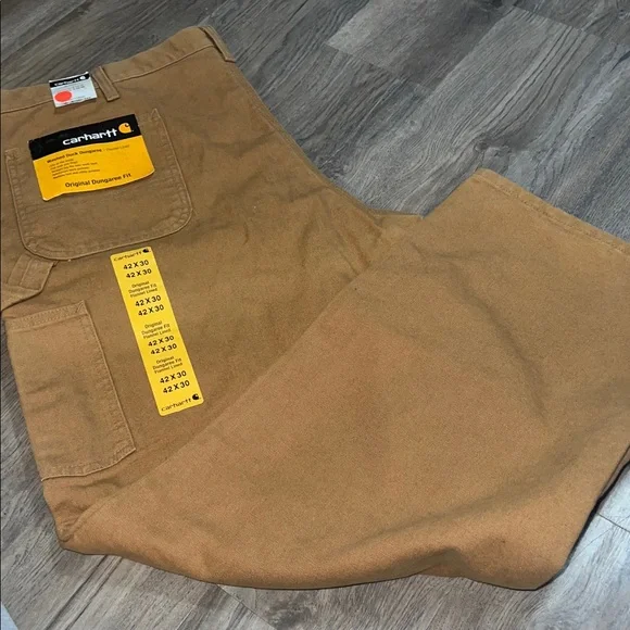 Carhartt Men's Tan Original Dungaree Pants Sz 42x30 nwt - Picture 2 of 6